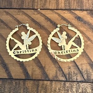Disney Tinkerbell Gold “Christina” Hoop Earrings